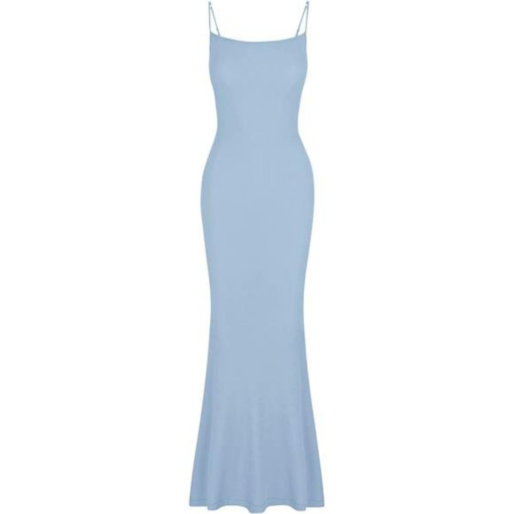 Women's Lounge Slip Long Dress Sleeveless Backless Ribbed Bodycon Maxi Dresses - Picture 4 of 5